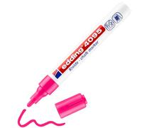 edding 4095 Marqueur craie liquide - rose fluorescent - 1 feutre craie liquide - 2-3 mm - feutre craie effacable pour écrire sur les vitres,le verre - feutre craie ardoise aux couleurs opaques