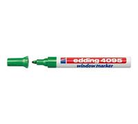 Edding 4095 Marqueur craie liquide - vert - 1 feutre liquide - pointe ronde 2-3 mm - feutre craie effacable pour écrire sur les vitres,le verre - feutre ardoise aux couleurs opaques