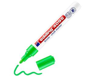 Edding 4095 Marqueur craie liquide - vert clair - 1 feutre liquide - pointe ronde 2-3 mm - feutre craie effacable pour écrire sur les vitres,le verre - feutre ardoise aux couleurs opaques