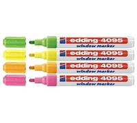 Edding 4095 Marqueur de fenêtre/Craie, pointe ogive 2-3 mm environ, schmal, neon sortiert, 4