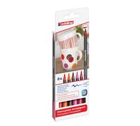 Edding 4200-6999 Crayon pinceau porcelaine - 1 - 4 mm, warm colour Set, 6 couleurs assorties