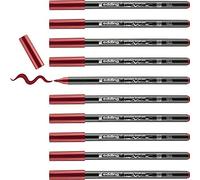 Edding 4200 Feutre Pointe Pinceau pour Porcelaine - Cramoisi - 10 Stylos - Pointe Pinceau 1-4 mm - pour Peindre et Décorer la Céramique, Porcelaine - va au lave-vaisselle, Encre Opaque, Séchage Rapide
