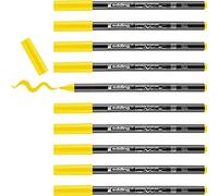 Edding 4200 Feutre Pointe Pinceau pour Porcelaine - Jaune - 10 Stylos - Pointe Pinceau 1-4 mm - pour Peindre et Décorer la Céramique, Porcelaine - va au lave-vaisselle, Encre Opaque, Séchage Rapide