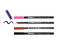 edding 4200 Feutre pointe pinceau pour porcelaine - multi-couleur - 4 stylos - pointe pinceau 1-4 mm - peindre et décorer la céramique, porcelaine - va au lave-vaisselle, encre opaque, séchage rapide