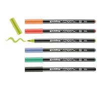 edding 4200 Feutre pointe pinceau pour porcelaine - multi-couleur - 6 stylos - pointe pinceau 1-4 mm - peindre et décorer la céramique, porcelaine - va au lave-vaisselle, encre opaque, séchage rapide