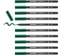 Edding 4200 Feutre Pointe Pinceau pour Porcelaine - Vert - 10 Stylos - Pointe Pinceau 1-4 mm - pour Peindre et Décorer la Céramique, Porcelaine - va au lave-vaisselle, Encre Opaque, Séchage Rapide
