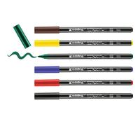 Edding 4200 Porcelain Brush Pen - 6 Pens - Brush Tip 1-4 mm - Felt-Tip Pen for P