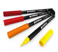 Edding 4200 Stylo Pinceau En Porcelaine 1-4mm Pack De 4 Tons Chauds