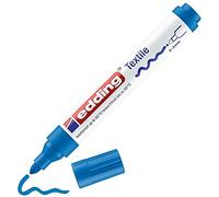 Edding 4500 Marqueur pour textiles - bleu clair - 1 stylo - pointe ronde de 2-3 mm - feutre textile lavable en machine (60 °C) pour décorer le tissu - marqueur textile