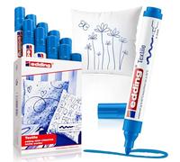 edding Marqueur pour textiles 4500 — pointe ronde 2–3 mm, lavable 60 °C — bleu clair, lot de 10