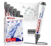 edding 4500 Marqueur pour textiles - gris - 10 pièces - pointe ronde de 2-3 mm - feutre textile lavable en machine (60 °C) pour décorer le tissu - marqueur textile