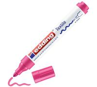edding 4500 Marqueur pour textiles - rose fluorescent - 1 stylo - pointe ronde de 2-3 mm - feutre textile lavable en machine (60 °C) pour décorer le tissu - marqueur textile, Pointe moyenne