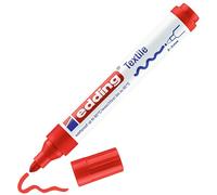 Edding 4500 Marqueur pour textiles - rouge - 1 stylo - pointe ronde de 2-3 mm - feutre textile lavable en machine (60 °C) pour décorer le tissu - marqueur textile