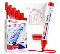 edding Marqueur pour textiles 4500 — Rouge, 10 pièces, pointe ronde 2–3 mm, lavable 60 °C
