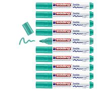 edding 4500 Marqueur pour textiles - vert pâle - 10 pièces - pointe ronde de 2-3 mm - feutre textile lavable en machine (60 °C) pour décorer le tissu - marqueur textile