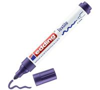 edding 4500 Marqueur pour textiles - violet - 1 stylo - pointe ronde de 2-3 mm - feutre textile lavable en machine (60 °C) pour décorer le tissu - marqueur textile, Pointe moyenne