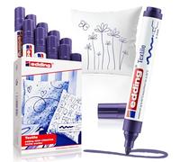 edding 4500 Marqueur pour textiles - violet - 10 pièces - pointe ronde de 2-3 mm - feutre textile lavable en machine (60 °C) pour décorer le tissu - marqueur textile