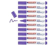 edding 4500 Marqueur pour textiles - violet fluorescent - 10 pièces - pointe ronde de 2-3 mm - feutre textile lavable en machine (60 °C) pour décorer le tissu - marqueur textile
