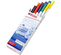 edding 4600 Feutre pour textiles - étui de 10 couleurs (basic) - pointe ronde de 1 mm - feutre textile lavable en machine (60 °C) pour décorer le tissu - marqueur textile