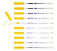 Edding 4600 Feutre pour textiles - jaune - 10 pièces - pointe ronde de 1 mm - feutre textile lavable en machine (60 °C) pour décorer le tissu - marqueur textile