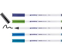 Edding 4600 Feutre Pour Textiles - Noir, Bleu, Bleu Clair, Vert Clair, Bleu D'orient - 5 Pièces - Pointe Ronde 1 Mm - Feutre Textile Lavable En Machine (60 °C) Pour Décorer Le Tissu - Marqueur Textile