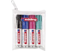 Edding.5 Mini Permanent Marker - Black, Blue, Turquoise, Red - 4 Stylos - Fine Bullet Nib 1 Mm - Waterproof, Quick-Drying - Smudge-Proof - Mini Marker For Cardboard, Plastic, Wood, Metal