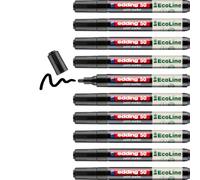 edding 50 EcoLine Marqueur peinture - noir - paquet de 10 - pointe ogive 2-3 mm - encre à base d'eau, Très opaque & Imperméable - crayon pour le verre, la pierre, le bois, le plastique et le papier
