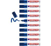 edding Marqueur indélébile 4-500 003 Pointe biseautée Bleu 10 pièces
