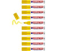 edding 500 Marqueur permanent - jaune - 10 stylos - pointe biseautée 2-7 mm - sèche vite, résiste à l'eau et aux frottements - pour carton, plastique, bois, métal, verre