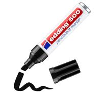 edding 500 Permanent Marker - Black - 1 Pen - Chisel Tip 2-7 mm - Waterproof, Qu