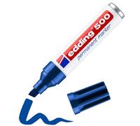 edding 500 Permanent Marker - Blue - 1 Pen - Chisel Tip 2-7 mm - Waterproof, Qui