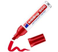 edding 500 Permanent Marker - Red - 1 Pen - Chisel Tip 2-7 mm - Waterproof, Quic