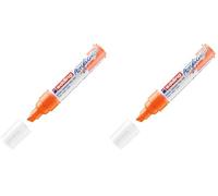 Edding 5000 Grand marqueur acrylique - orange fluo - 1 marqueur acrylique waterproof - pointe biseautée 5-10 mm (Lot de 2)