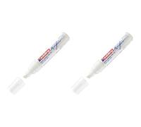 Edding 5000 Wide acrylic marker - white - 1 waterproof acrylic pen - wide chisel tip 5-10 mm (Lot de 2)