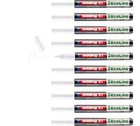 edding 51 EcoLine Marqueur peinture - blanc - paquet de 10 - pointe ogive 1-2 mm - encre à base d'eau, Très opaque & Imperméable - crayon pour le verre, la pierre, le bois, le plastique et le papier