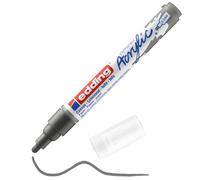 edding 5100 Marqueur acrylique moyen - gris - 1 feutre acrylique imperméable - pointe ronde moyenne 2-3 mm - peinture acrylique pour peindre sur la toile, le papier kraft, le bois et la pierre, Unité