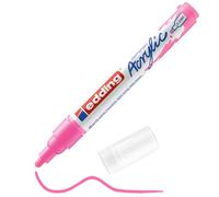 edding 5100 Marqueur acrylique moyen - rose fluorescent - 1 feutre acrylique imperméable - pointe ronde 2-3mm - peinture acrylique pour peindre sur la toile, le papier kraft, le bois et la pierre