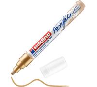 Edding 5100 Marqueur Acrylique - Or - 1 Feutre Imperméable - Pointe Ronde Moyenne 2-3 Mm - Peinture Pour Peindre Sur La Toile, Le Papier Kraft, Le Bois Et La Pierre