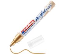 edding 5100 Marqueur acrylique - or - 1 feutre imperméable - pointe ronde moyenne 2-3 mm - peinture pour peindre sur la toile, le papier kraft, le bois et la pierre