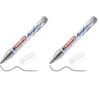 Edding 5100 Medium acrylic marker - silver - 1 waterproof acrylic marker - medium round tip 2-3 mm (Lot de 2)