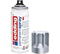 edding 5200 spray permanent - argent précieux mat- 200 ml - peinture acrylique pour peindre ou décorer verre, métal, bois, céramique, plastique, toile - peinture acrylique en aérosol