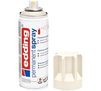 edding 5200 spray permanent - blanc crème mat - 200 ml - peinture acrylique pour peindre ou décorer verre, métal, bois, céramique, plastique, toile - peinture acrylique en aérosol