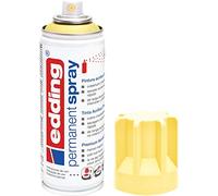 edding 5200 spray permanent - jaune pastel - 200 ml - peinture acrylique pour peindre ou décorer verre, métal, bois, céramique, plastique, toile - peinture acrylique en aérosol