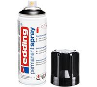 edding 5200 spray permanent - noir foncé brillante - 200 ml - peinture acrylique en aérosol pour peindre ou décorer verre, métal, bois, céramique, plastique, toile