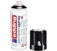 edding 5200 spray permanent - noir foncé brillante - 200 ml - peinture acrylique pour peindre ou décorer verre, métal, bois, céramique, plastique, toile - peinture acrylique en aérosol