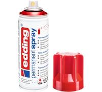 edding 5200 spray permanent - rouge trafic brillante - 200 ml | peinture acrylique pour peindre ou décorer verre, métal, bois, céramique, plastique, toile - peinture acrylique en aérosol