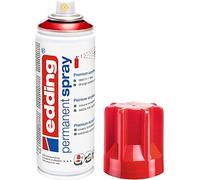 edding 5200 spray permanent - rouge trafic brillante - 200 ml - peinture acrylique pour peindre ou décorer verre, métal, bois, céramique, plastique, toile - peinture acrylique en aérosol