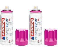 Edding 5200 spray permanent - telemagenta mat - 200 ml - peinture acrylique pour peindre ou décorer verre, métal, bois, céramique, plastique, toile - peinture acrylique en aérosol (Lot de 2)