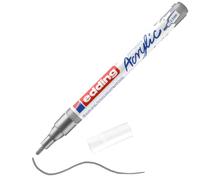 Edding 5300 Marqueur acrylique fin - argent - 1 feutre acrylique imperméable - pointe ronde fine 1-2 mm- peinture acrylique pour peindre sur la toile, le papier kraft, le bois et la pierre
