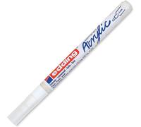 Edding 5300 Marqueur Acrylique Fin - Blanc - 1 Feutre Acrylique Imperméable - Pointe Ronde Fine 1-2 Mm- Peinture Acrylique Pour Peindre Sur La Toile, Le Papier Kraft, Le Bois Et La Pierre